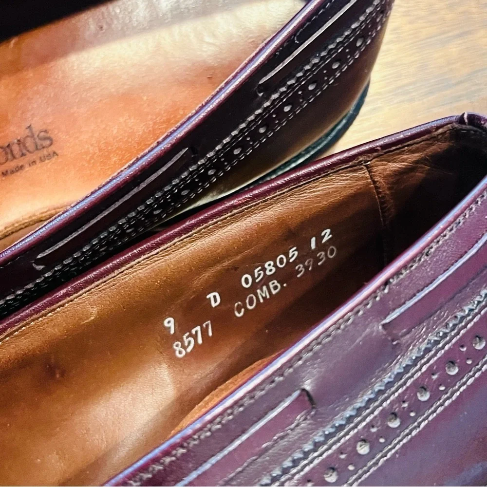 Allen Edmonds Burgundy Manchester Tassel Loafers 9